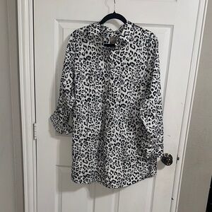 Chico's Black and White Animal Print Blouse